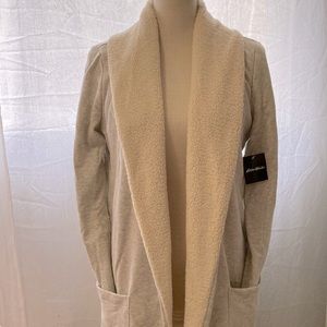 EDDIE BAUER Fleece Faux Shearling Cardigan, Sz S